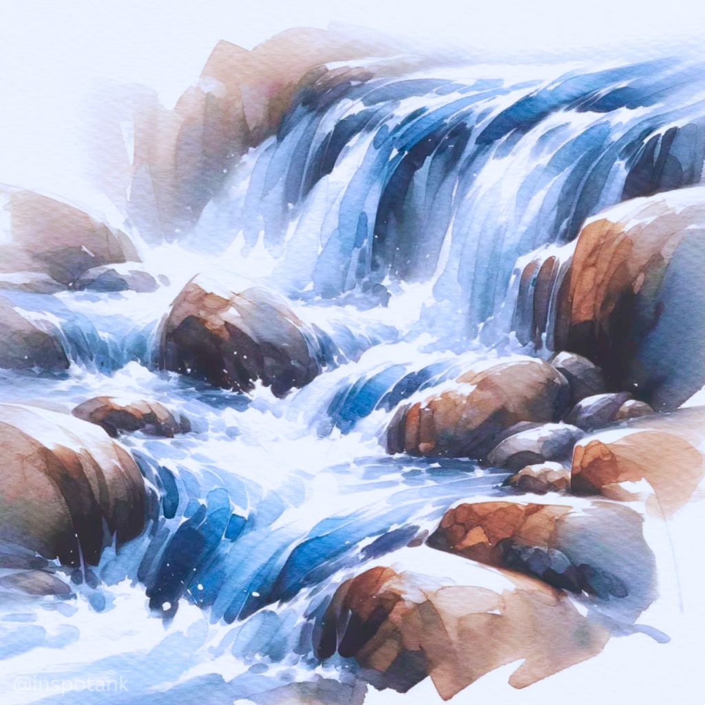 Watercolour — Waterfall